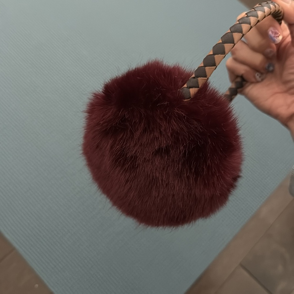 Anthropologie Burgundy Faux Fur Ear Muffs with Braided Headband - Picture 2 of 2